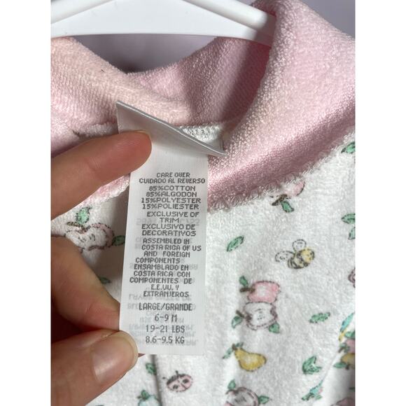 NEW Carters Vintage Baby One Piece Footie Size 6-9 Month Apples Pears Bees - Picture 5 of 9